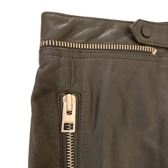 ❤️SOLD❤️ALL SAINTS Genuine Black Leather Skirt |Size: US 4| - Picture 8 of 12